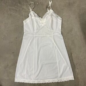 Vintage Gossard Union Made Size 42 Medium White Lace Slip Dress